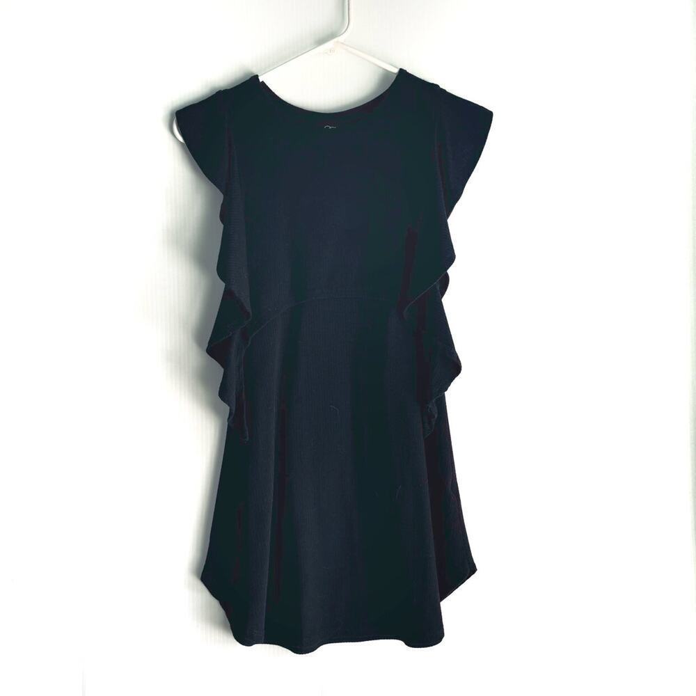 Art Class Flowy Dress Black Ribbed Size Medium